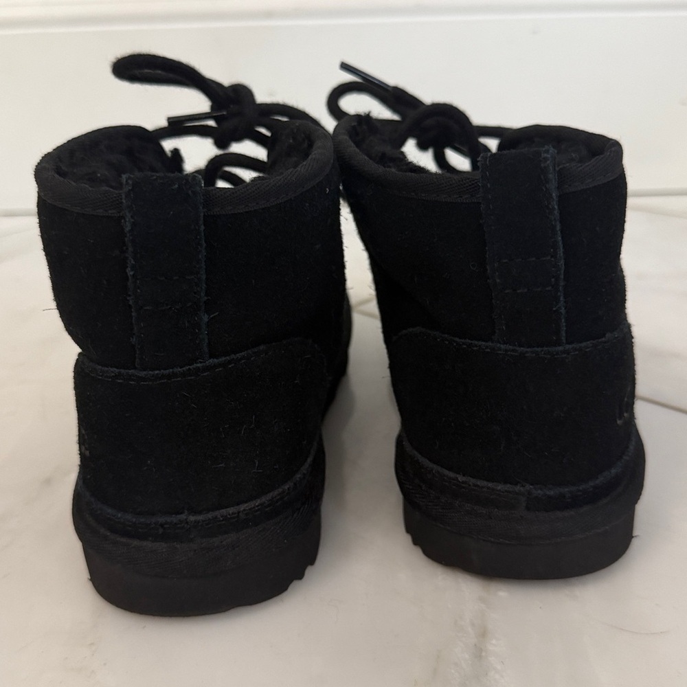 UGG Neumel Black Suede Leather Shearling Fleece Lined Ankle Boot Lace Up Euro 37 - Picture 6 of 11